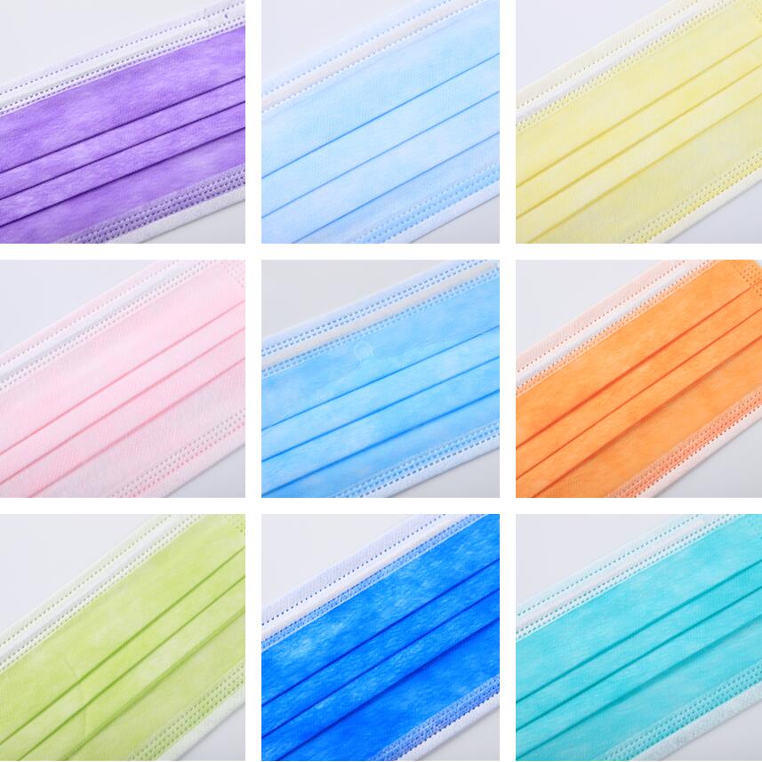 Prompt Shipment Meltblown Cloth Disposable Masks Civilian/Medical 3Layer Protective Daily Different Color Disposable Face mask