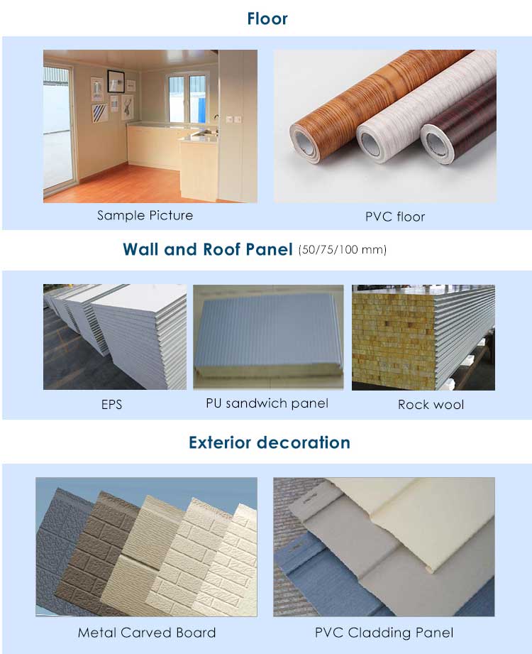 Villa Sandwich Panel Modular Foldable Container House with 3 Bedroom Prefabricated