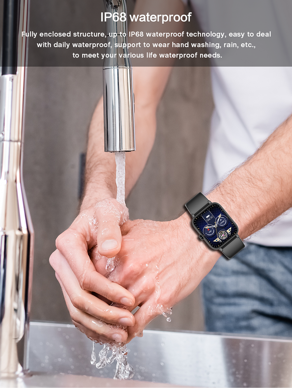 Eraysun Ultra-thin Reloj Smartwatch 1.81" BT Call Sleep BO BP 24/7 Health Monitoring 123+ Sport Modes Da Fit App G90 Smart Watch