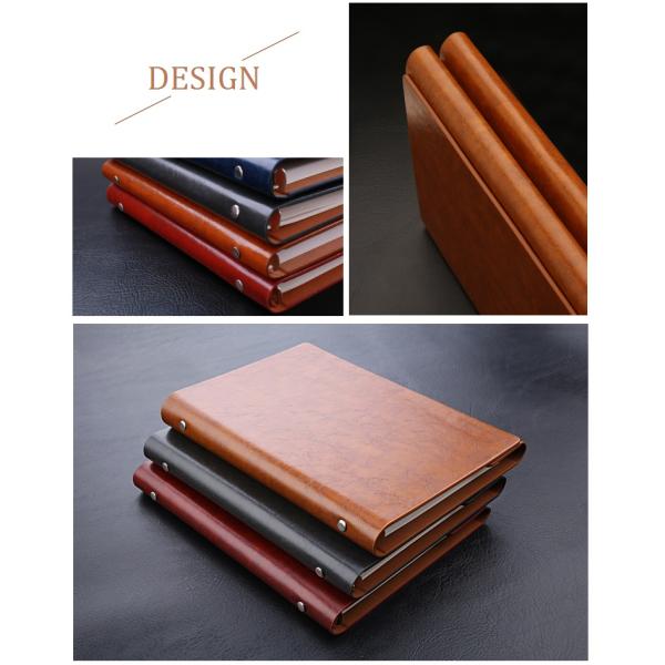 Magnetic Metal Flap A5 Ring Binder Journal , Weekly Monthly Leather Business Binder