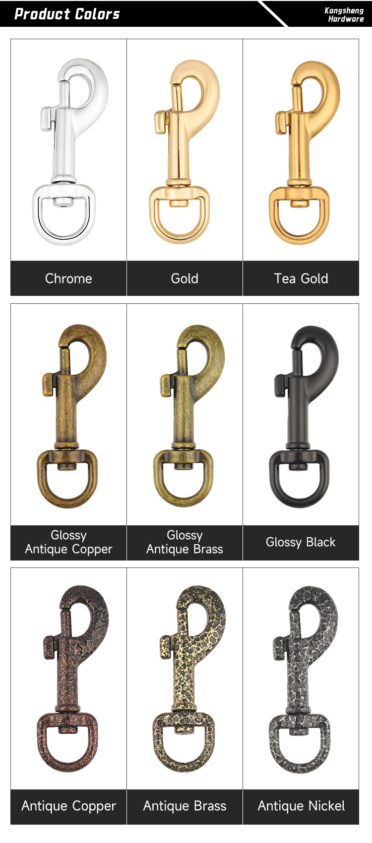 Max Load Capacity 94kg 11mm Swivel Snap Clip Hooks for Handbag Hardware Accessories