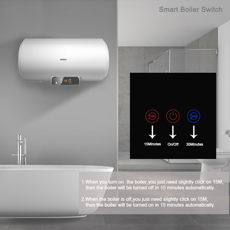 20A Tuya Smart Boiler Switch 4000W 3 Gang Smart Switch For Hot Water Heater
