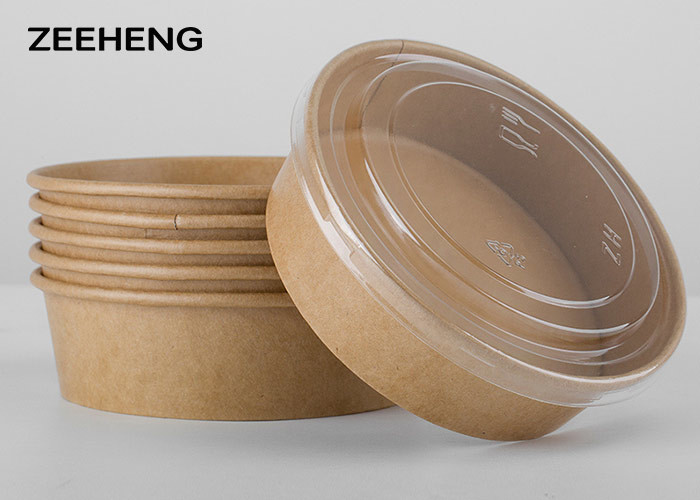 Disposable Food Grade Custom Printing Takeaway Salad Kraft Paper Bowl