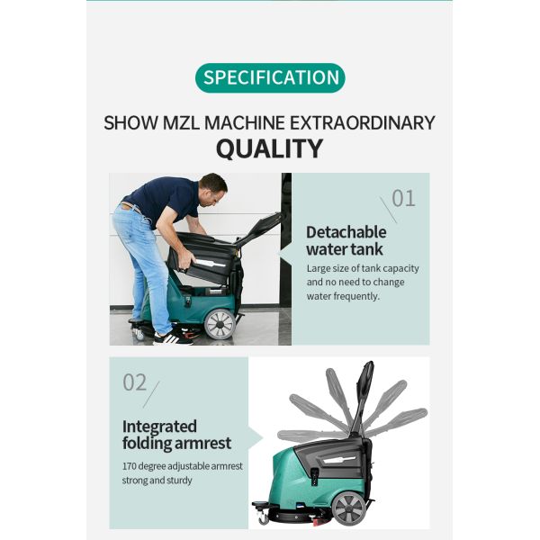 660W Commercial Walk Behind Scrubber Sweeper Floor Dryer Cleaner
