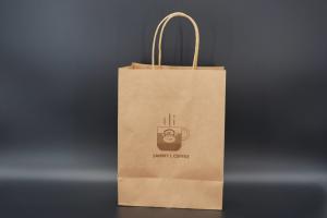 China Takeaway Eco Paper Bags Brown Kraft Paper Shopping Bag Customized on sale