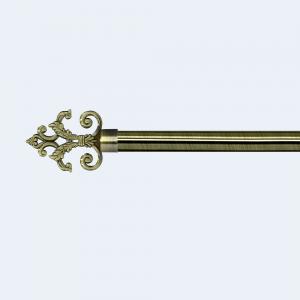 China Anti-Brass Iron Curtain Rod 2m/2.5m With Accessories Pattern Curtain Finials For Window Decoration on sale