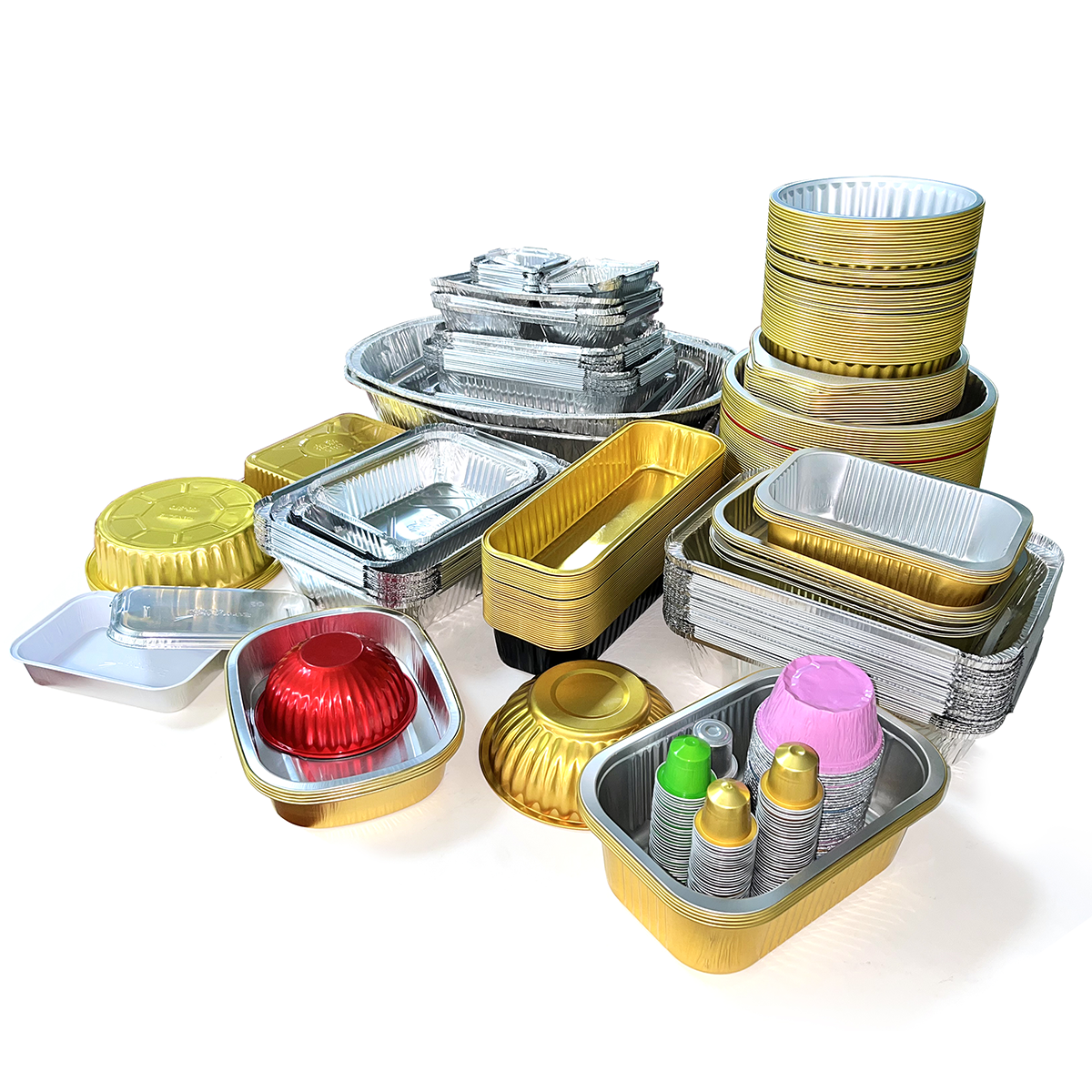 Environmental Friendly Rectangular Disposable Aluminum Foil Tray With Paper Board Lids