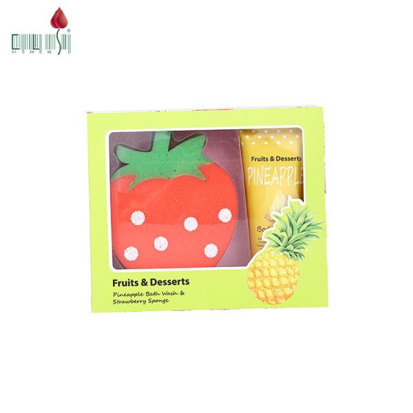 Smooth pineapple skin care shower body wash with bath sponge