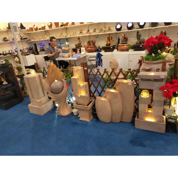 32 Inch Lighted Ornament Stone Waterfall Fountain