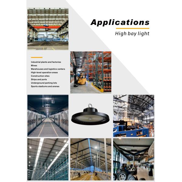 500W IP65 Round LED UFO High Bay Light Smd2835 Workshop Garage High Bay Lamp