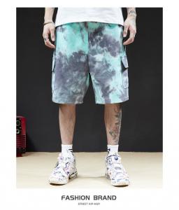 China Mourning Series Thin Summer Shorts Mint Green Taro Purple Tie Dye Basketball Shorts on sale