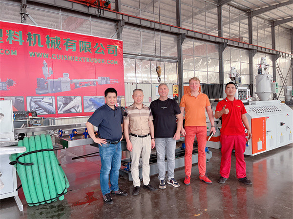 PE HDPE PVC Corrugated Pipe Machine , Double Wall Plastic Pipe Extruder Machine