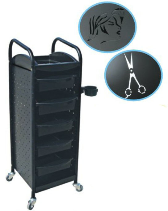 Hair Cutting Salon Rolling Cart With Sliding Drawer , Salon Storage Cart