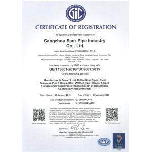 Hebei Lufeng Piping Equipment Co., Ltd. Certifications
