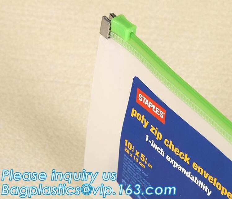 ZIP CHECK ENVELOPE BAGS, CHECK BAG, CHECK ENVELOPE, ZIP PACK, K SYSTEM, SLIDE ZIP CHECK BAG, SLIDER CHECK ENVELOPE