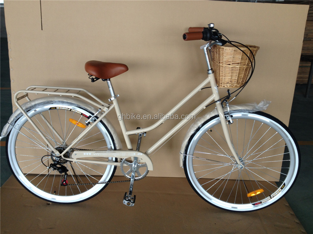 Blue Color 7 Speed Vintage Lady City Cruiser Bike Women Retro Bikes for City Living