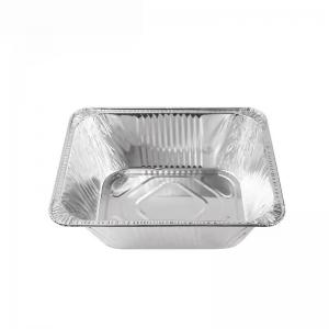 China Heavy Duty Aluminum Foil Food Containers Disposable Deep Takeaway Pan With Foil Lid on sale