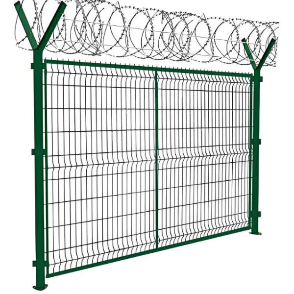Anti Theft PVC Coated Prison Metal Wire Mesh Fencing With Barbed Wire
