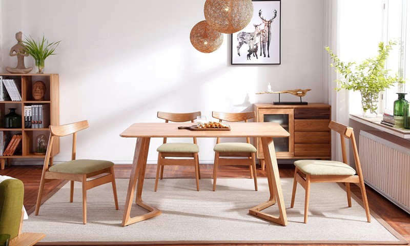 Latest Designs Solid Wood Furniture White Oak Dining Table