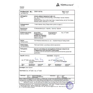 Vivace Jewellery Manufactory Co., Ltd. Certifications