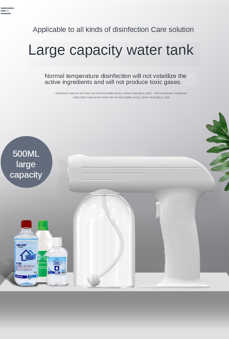 Electric Disinfectant Spray Fogger Antibacterial Cordless with 1-2m Spray Distance