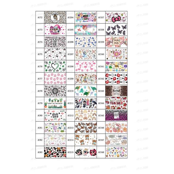 0.1mm UV DTF Packaging 24oz Glass Cup UV 3D Transfer Labels UV Cup Wraps