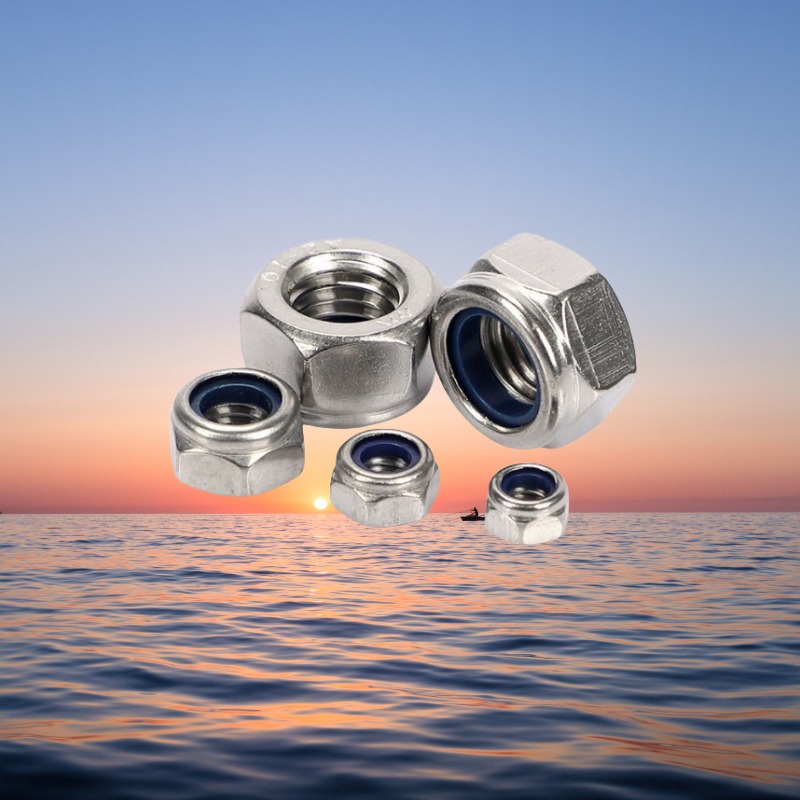 304 Stainless Steel Metric Hex Lock Nut M5 Nylon Insert for DIN Standard and Imperial Inch Measurement System