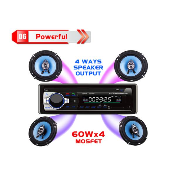 Single Din Bt Car Stereo Black High Power 178*50mm Bluetooth Auto Stereo