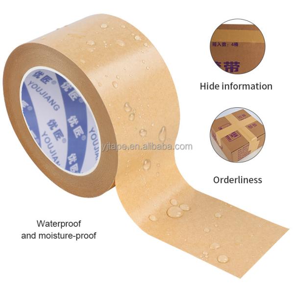 Gummed Custom Logo Self Adhesive Kraft Paper Tape For Sustainable Packaging Solutions