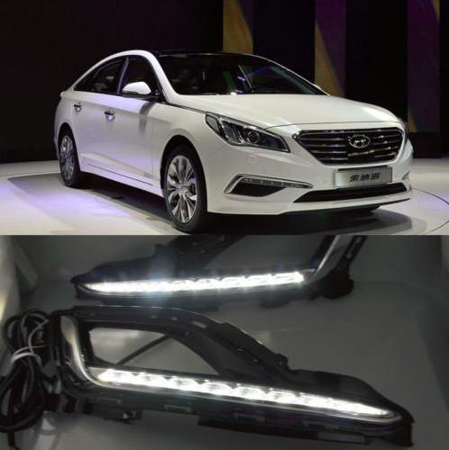 Cheap Hyundai  SONATA 9TH DRL 2X LED Driving Daytime Running Lights DRL Fog Lamp For Hyundai  SONATA 9TH 2014-2018 for sale