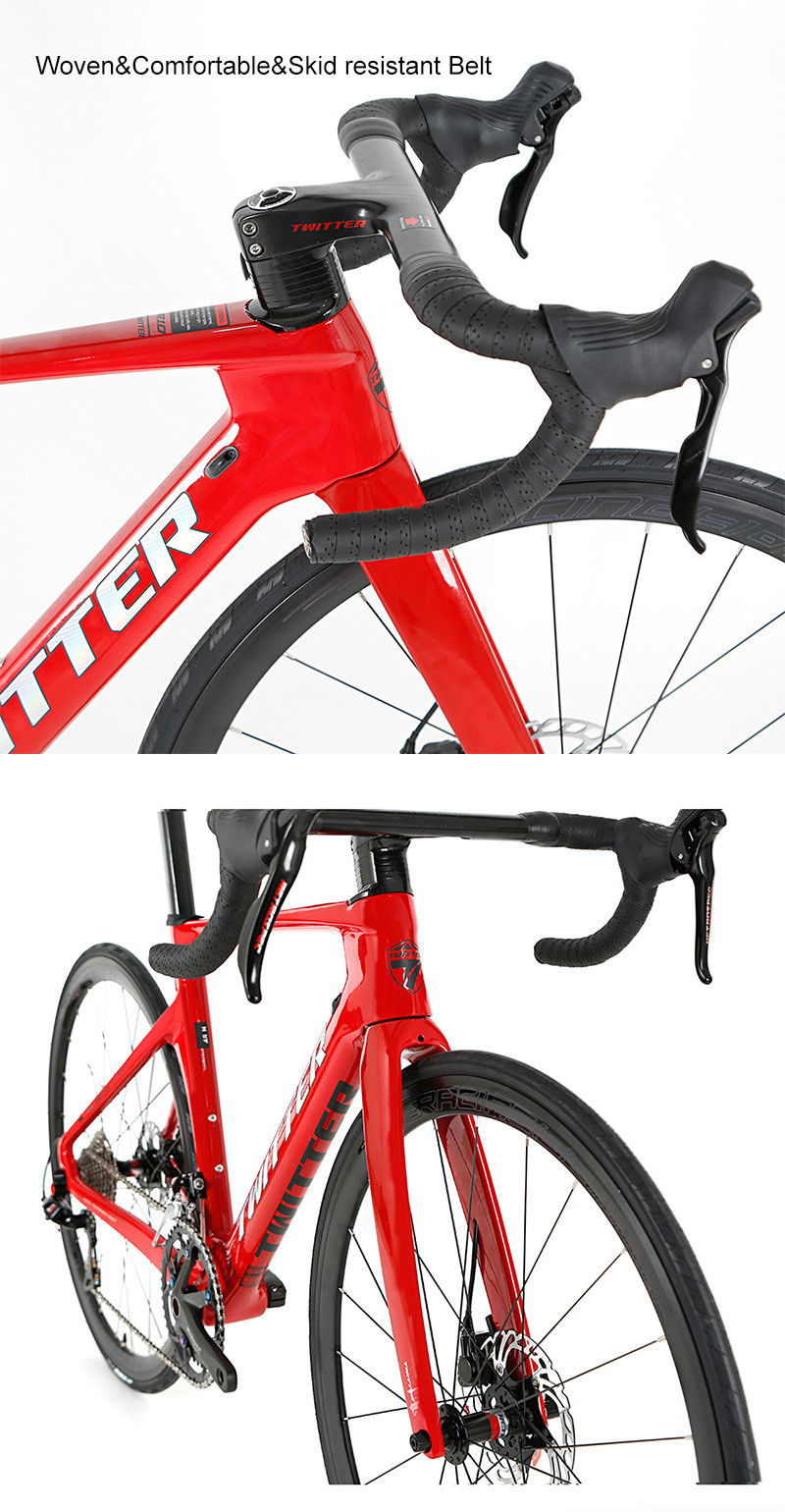 High Modulus T900 Carbon Road Disc Bike TWITTER R10 700C Aluminum Alloy Rim