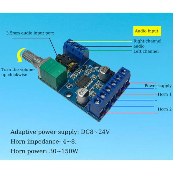 30Wx2 12V/24V Digital Mini Amplifier Board High Power Stereo