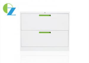 Quality Modern Two Drawer Lateral File Cabinet , Cold Steel File Cabinet White Color wholesale