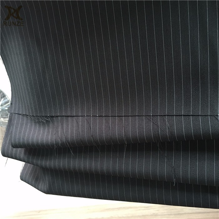 Toy 200D Polyester Woven White Stripe Suiting Fabric Men Jacket Cloth Live Show High-