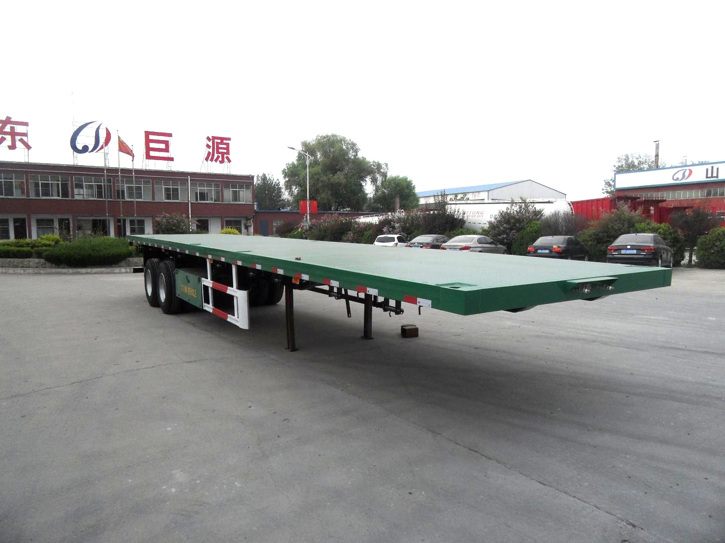 JUYUAN 55 Ton Tri Axis/2 Axles 40ft Used Flatbed Container Trailer Dependable Certificate