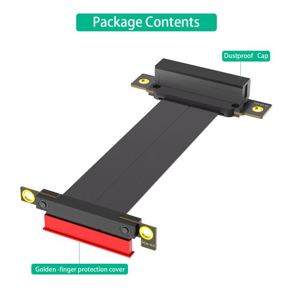 PCI Express 4.0 PCI-E Riser Cable with Dual Vertical 90 Degree Direction for High Speed Data Transmission