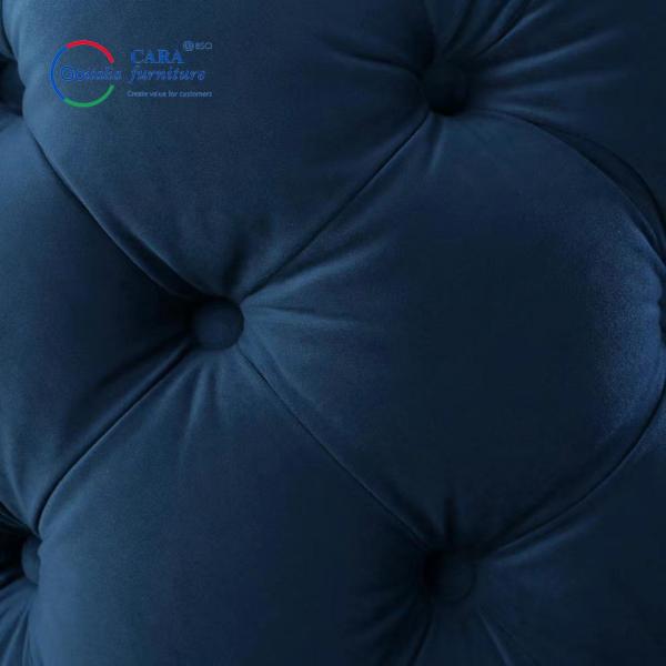 BB2010 Most Popular Home Furniture Soft Blue Round Fabric Bed End Stool Ottoman Bench Bedroom