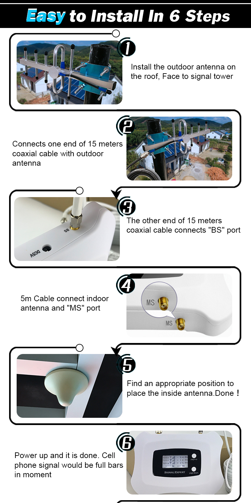 2G 4G Mobile Phone Signal Repeater Booster Cell Phone Amplifier 1800MHz Network Booster