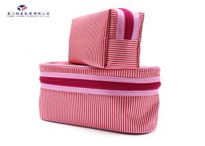 China Light Weight Fabric Cosmetic Bag Small Women Handbag Deep Pink Color Oxford Lining on sale