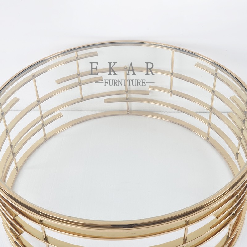 Tempered Glass Top Round Coffee Table