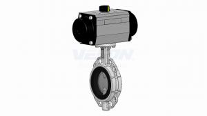 Quality Wafer Type Air Actuated Butterfly Valve With Double Acting Or Spring Return Function wholesale