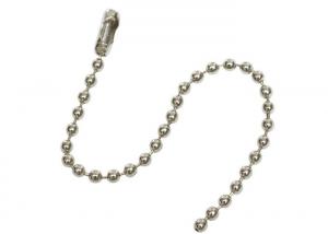 China Beaded Chain Nickel Plated Stainless Steel Split Key Ring 4-1/2 Length on sale