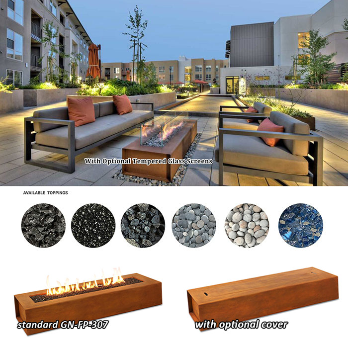 Steel Outdoor Fire Pit Garden Decor Corten Steel Fire Pit Table With Natural Rusty Colour