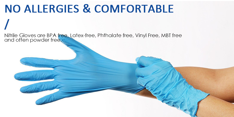 4mil Nitrile Disposable Gloves Powder Free Black Nitrile Hand Gloves Disposable Non Sterile