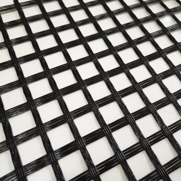 Warp-Knitting Biaxial Uniaxial Polyester Reinforced Geogrid For Reinforcing Pavement Concrete Road