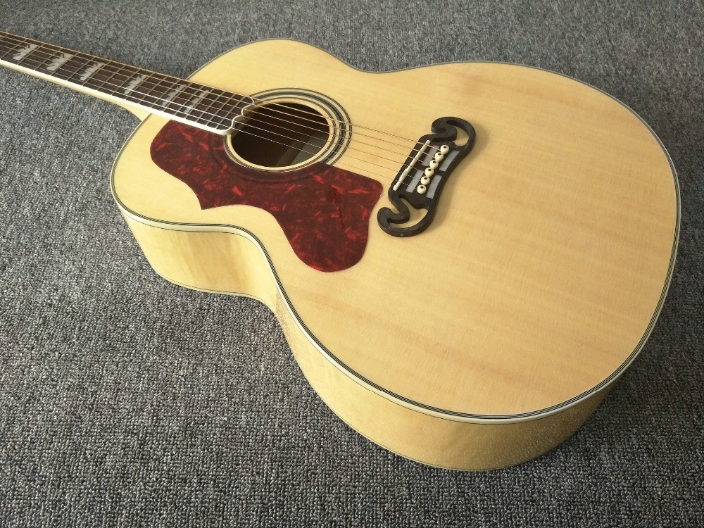 Left hand Acoustic Guitar 43 inches SJ200 Maple Acoustic Guitar Back / Side Tiger Stripes