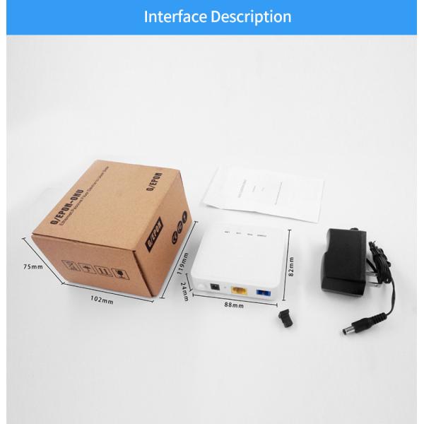 Plastic Enclosure Fiber Optical RJ45 Port 1GE LAN Gpon Onu Ont