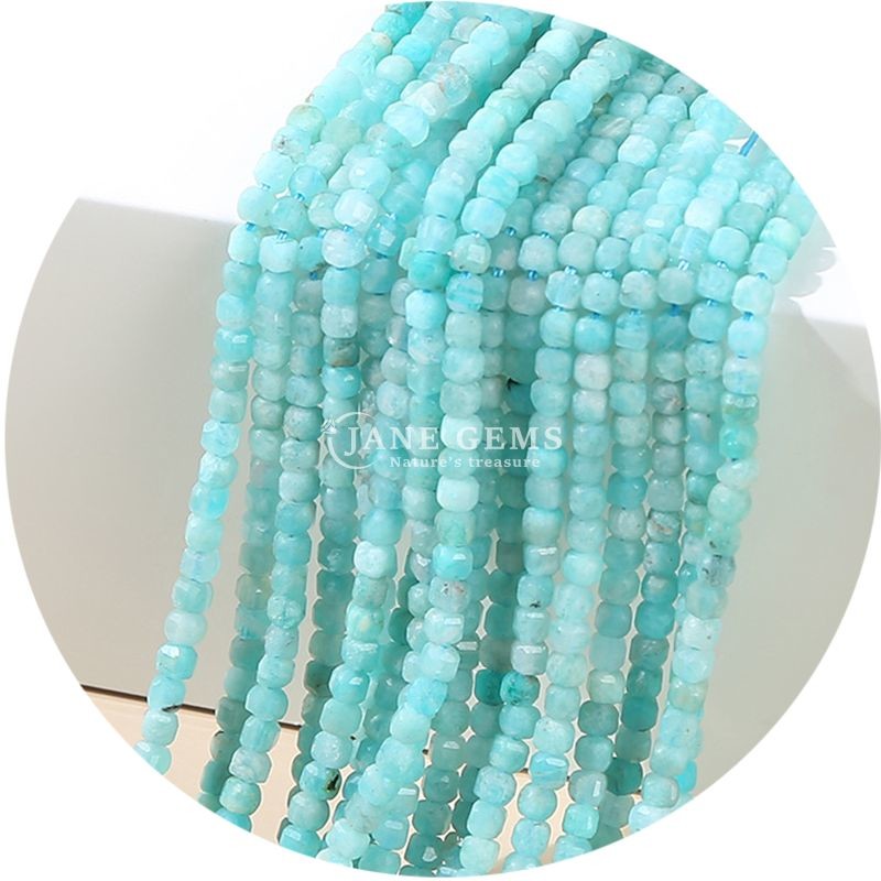 Wholesale Stone Loose Beads Natural Real Crystal Gemstone Loose Beads Square Cube Loose Beads for Bracelet Making