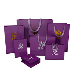 Coated Paper Custom Printed Gift Bags With Handle Offset printing