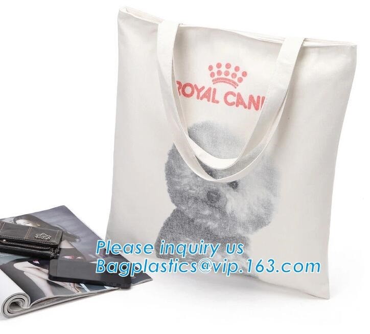Reusable 100% Cotton Canvas Bag Canvas Tote Bags Convenient Environmentally Grocery Shopping Bags,zipper canvas bag cott